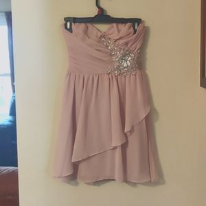 Blush strapless cocktail dress. Size 7/8.